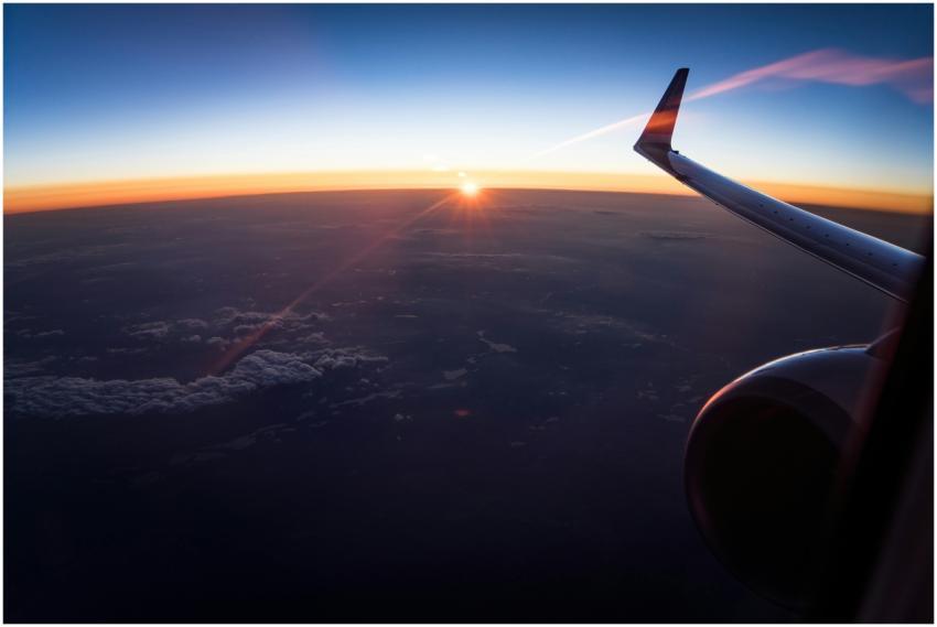 Stunning aerial view from an airplane window showi