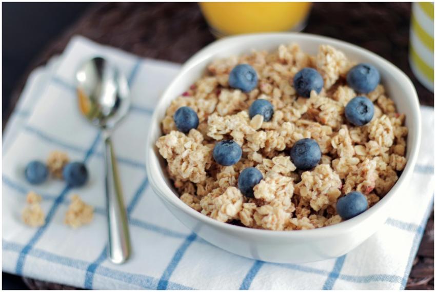 A delicious and healthy granola bowl topped with f