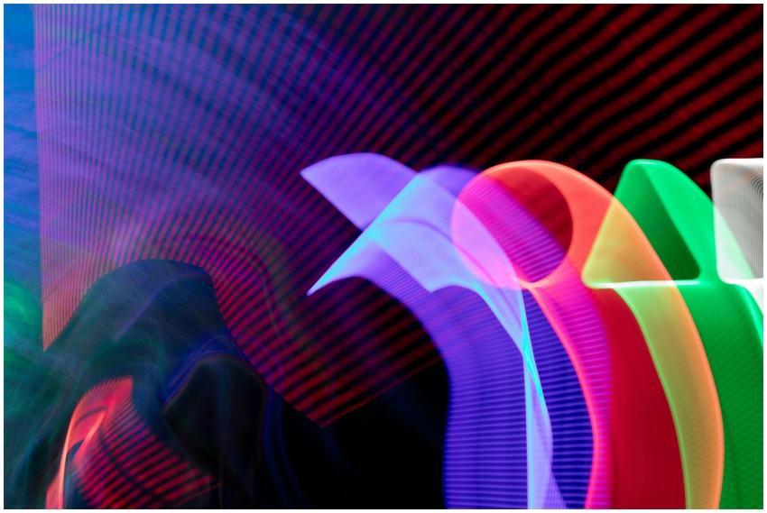 A dynamic abstract image showcasing vibrant neon l