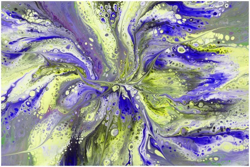 Vibrant fluid art featuring swirling patterns in p