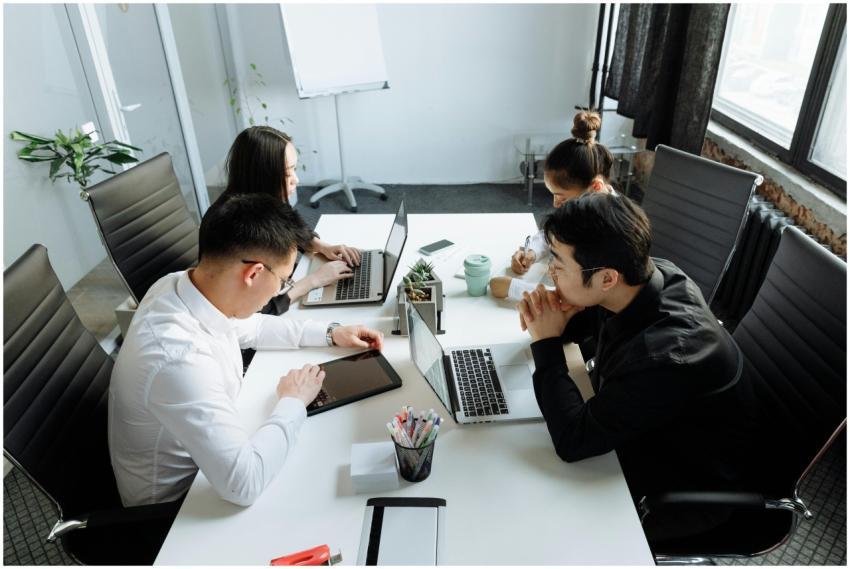 Team of young professionals engaged in collaborati