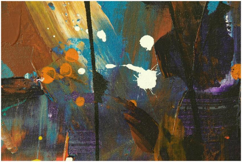 Dynamic abstract painting showcasing bold colors a