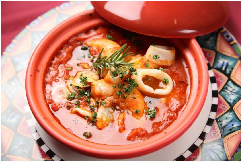 A vibrant and tasty homemade squid and tomato stew