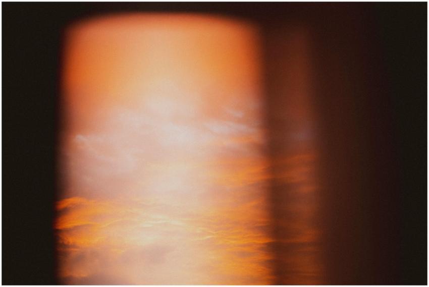 An abstract view of an orange sky at twilight with