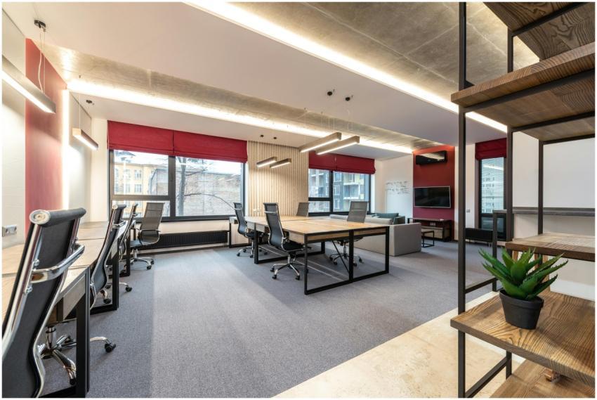 Spacious and contemporary office interior with nat
