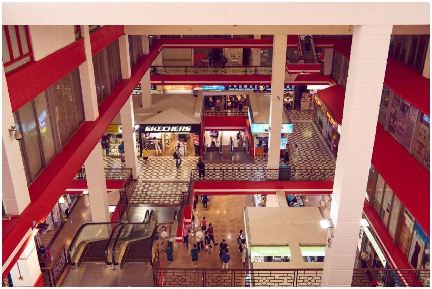 Colorful Indoor Shopping Mall
