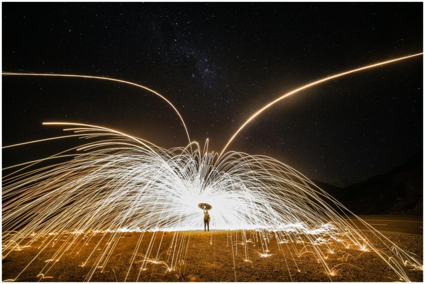 Captivating long exposure of fireworks illuminatin