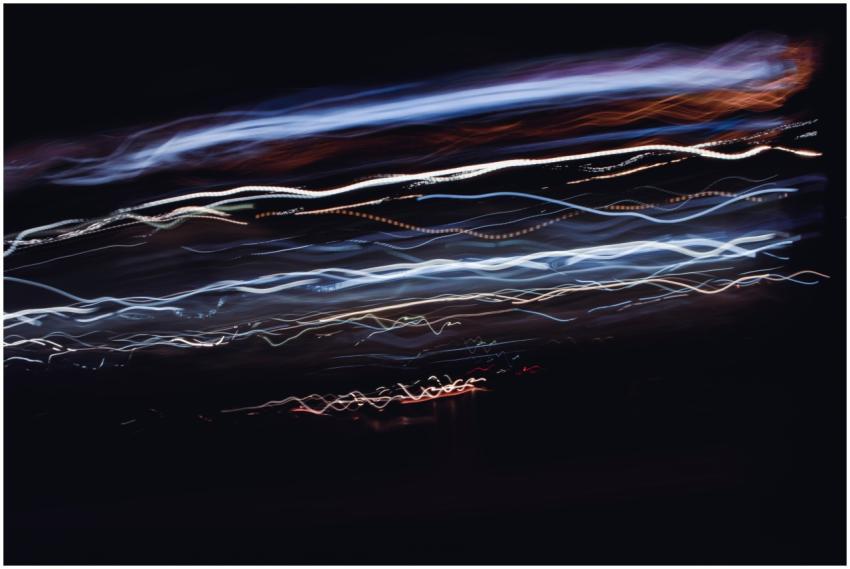 Abstract light trails creating a dynamic pattern o