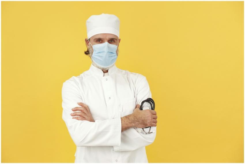 Confident male doctor with arms crossed wearing a