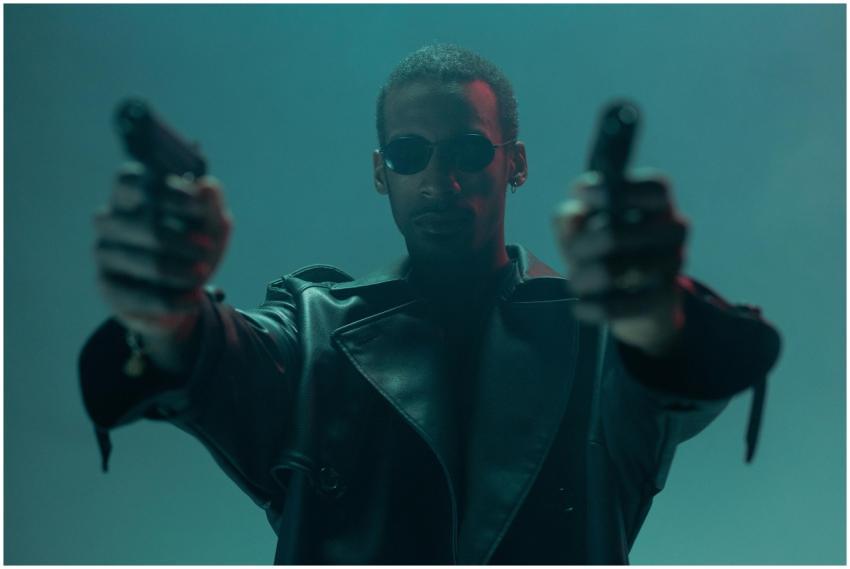 Conceptual cyberpunk image featuring an individual