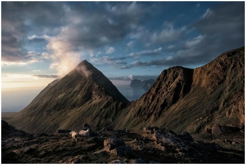 Expansive view of Norway's rugged mountains and co