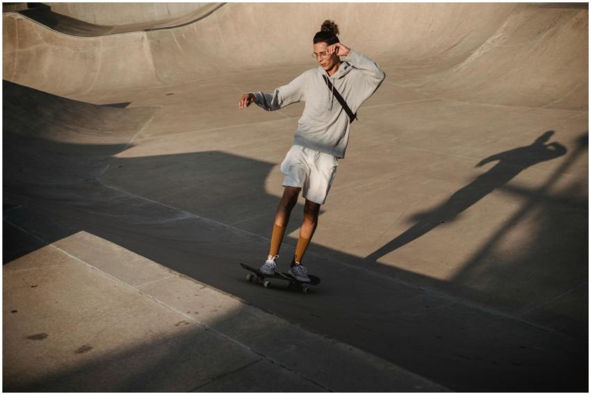 From above full body of determined male athlete ri