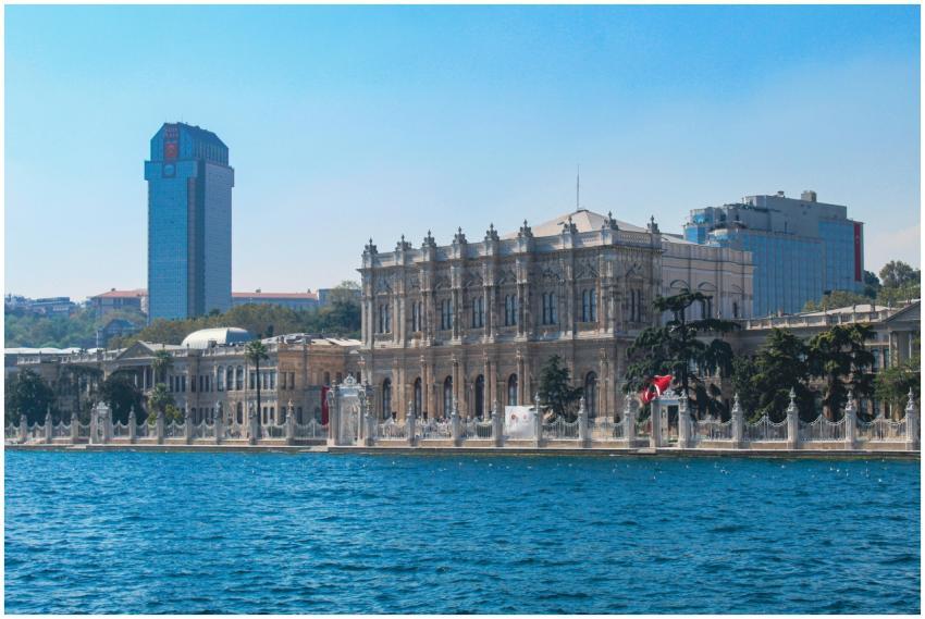 Scenic view of Dolmabahçe Palace by the Bosphorus,