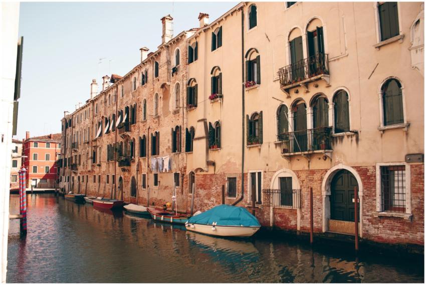 Picturesque canal scene with historic residential