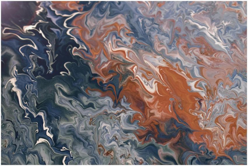 Dynamic abstraction with swirling earth tones and