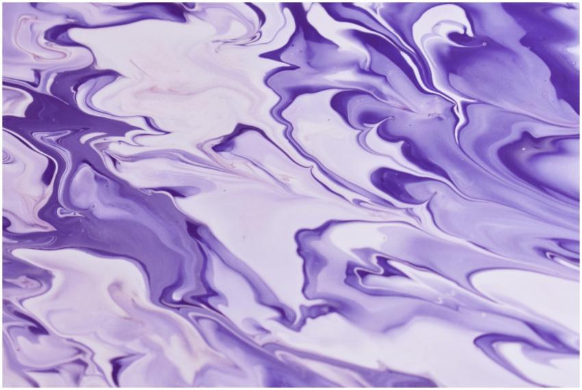 A swirling vibrant purple abstract fluid art paint