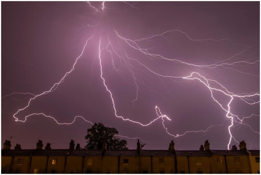 A captivating lightning storm illuminating the nig
