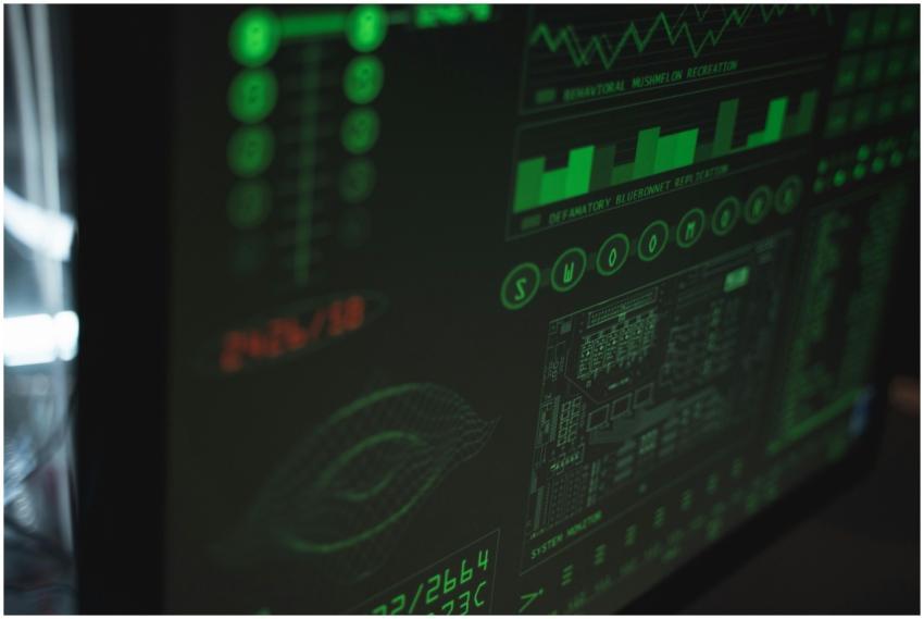 Close-up view of a computer displaying cybersecuri