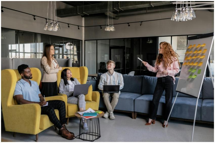 Professional team conducting a brainstorming sessi