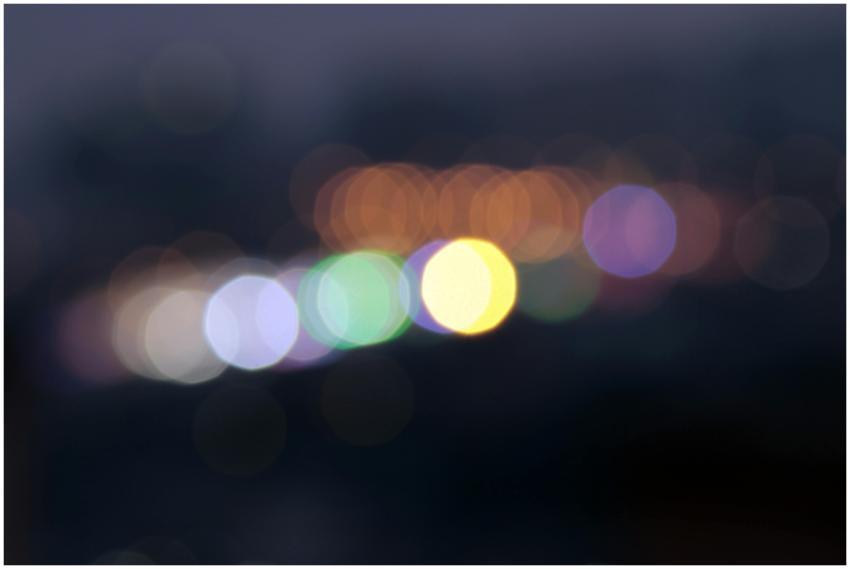 Abstract bokeh image with colorful blurred lights
