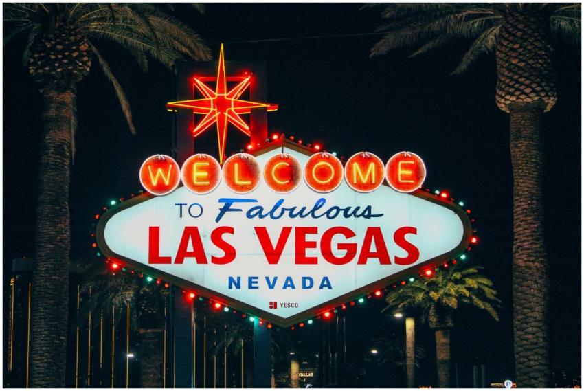 The iconic Welcome to Fabulous Las Vegas sign illu