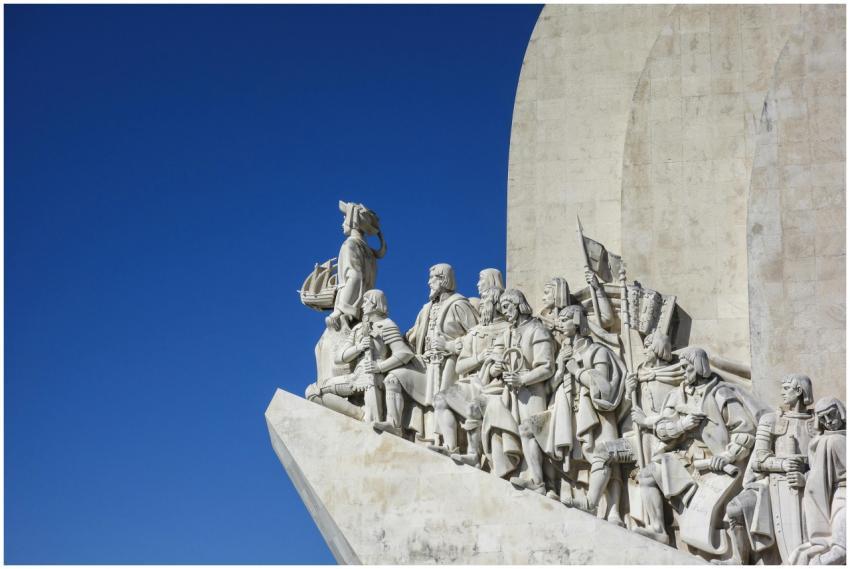 White marble statues of explorers at Lisbon's icon