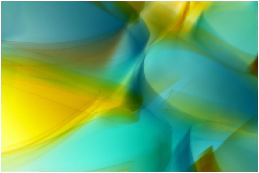 Dynamic blend of blue and yellow swirls creating a