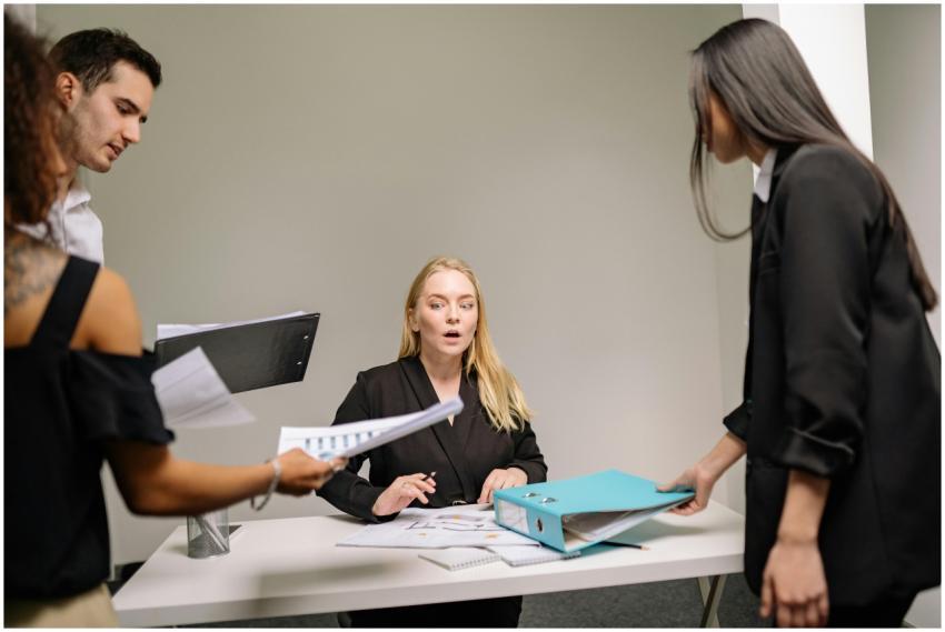 Group of professionals in intense office meeting a