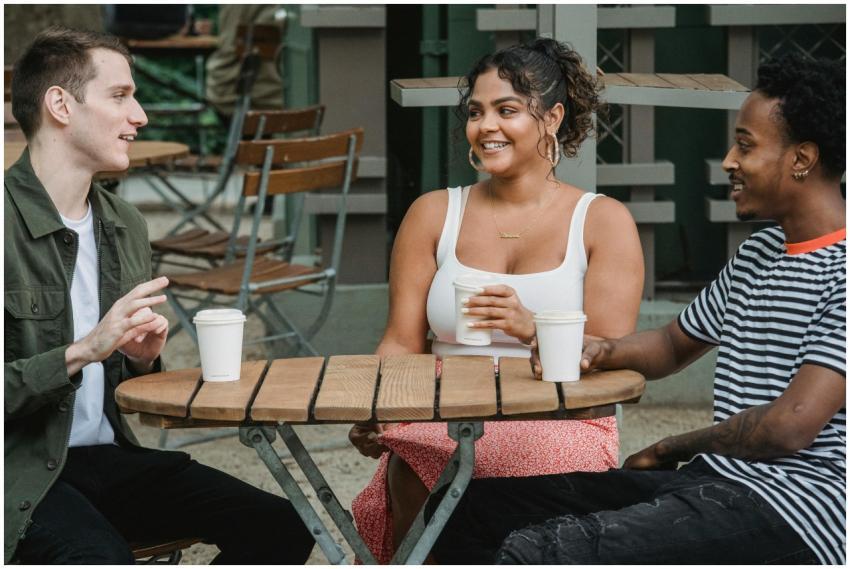 Cheerful young multiracial friends in casual cloth