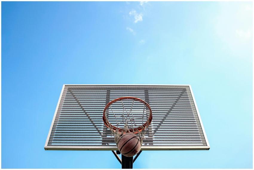 Capture of a basketball making a perfect shot thro