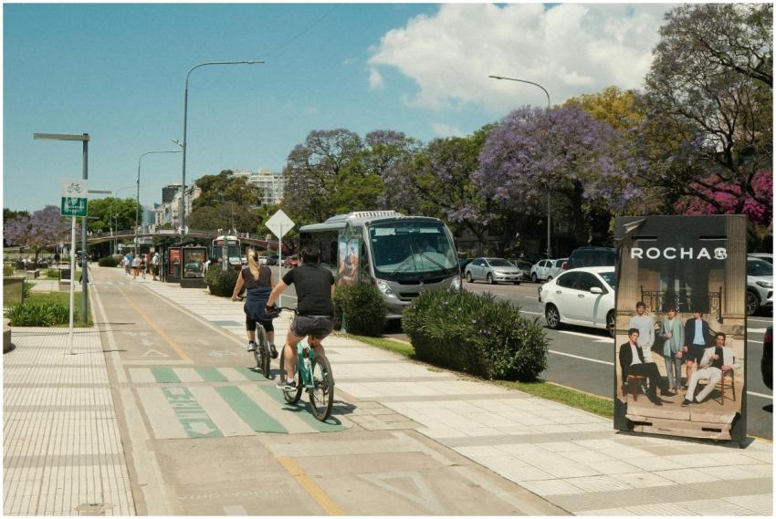 Cyclists Sunny City Street