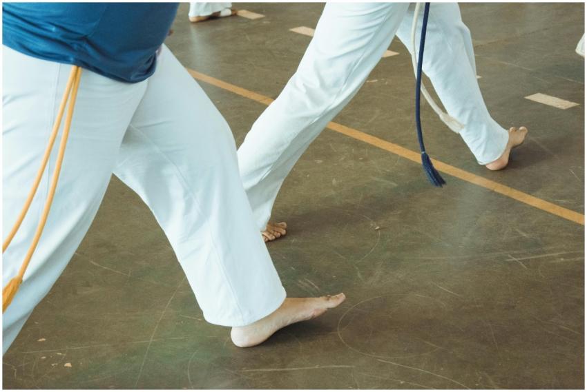 A dynamic martial arts practice session showcasing