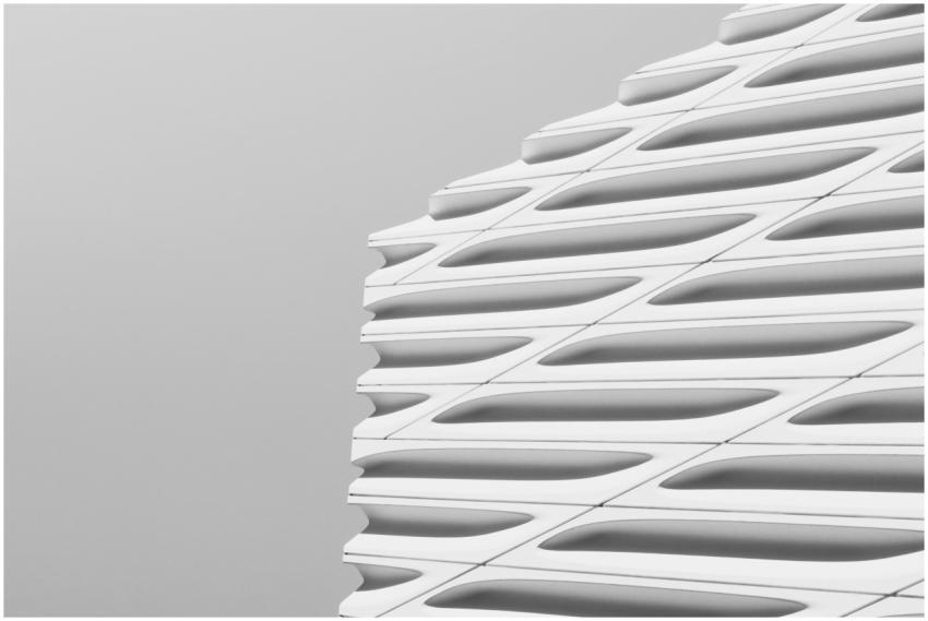 Close-up of a modern building's facade showcasing