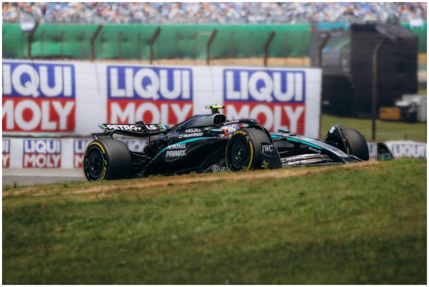 Action-packed Formula 1 racing scene captured at t