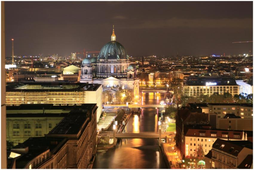 A breathtaking aerial shot of Berlin Cathedral ill