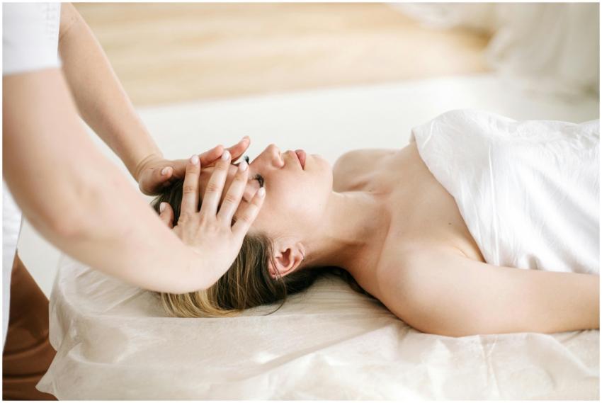 Woman receiving a soothing facial massage at a lux