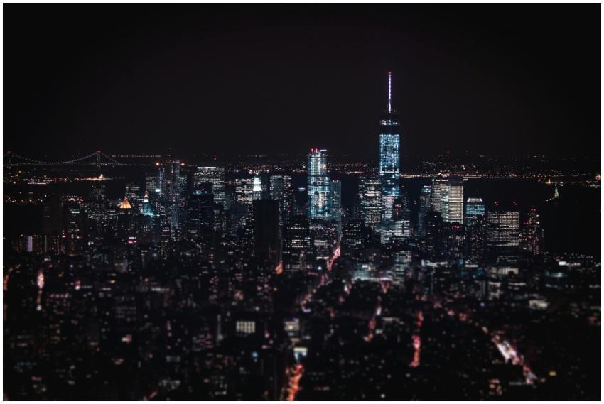 Stunning view of New York City's skyline at night