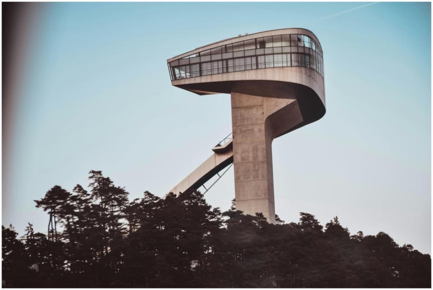 Modern architecture of Bergisel Ski Jump in Innsbr