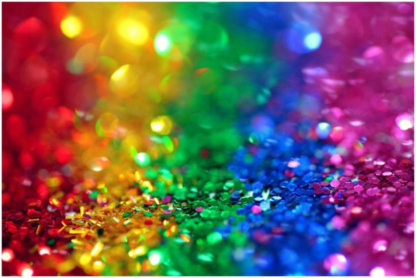 Colorful bokeh effect with vibrant rainbow glitter
