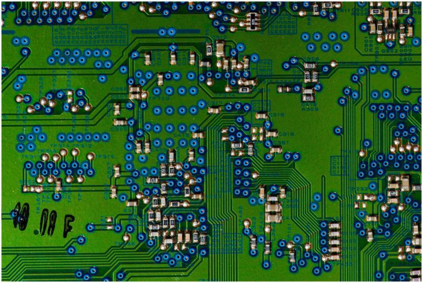 Detailed view of a circuit board highlighting elec