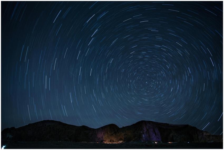 A mesmerizing night sky showcasing rotating star t
