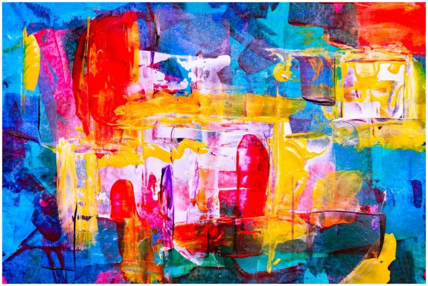 Colorful abstract painting full of vibrant colors
