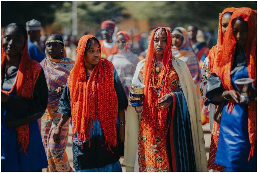 Colorful tribal gathering showcasing African herit
