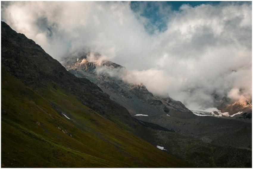 Breathtaking view of a mountain range shrouded in