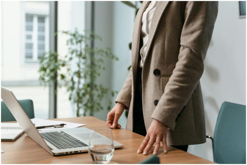 A professional businesswoman in a stylish office e