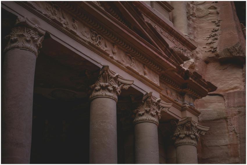 The beautiful carved columns of Petra highlight it