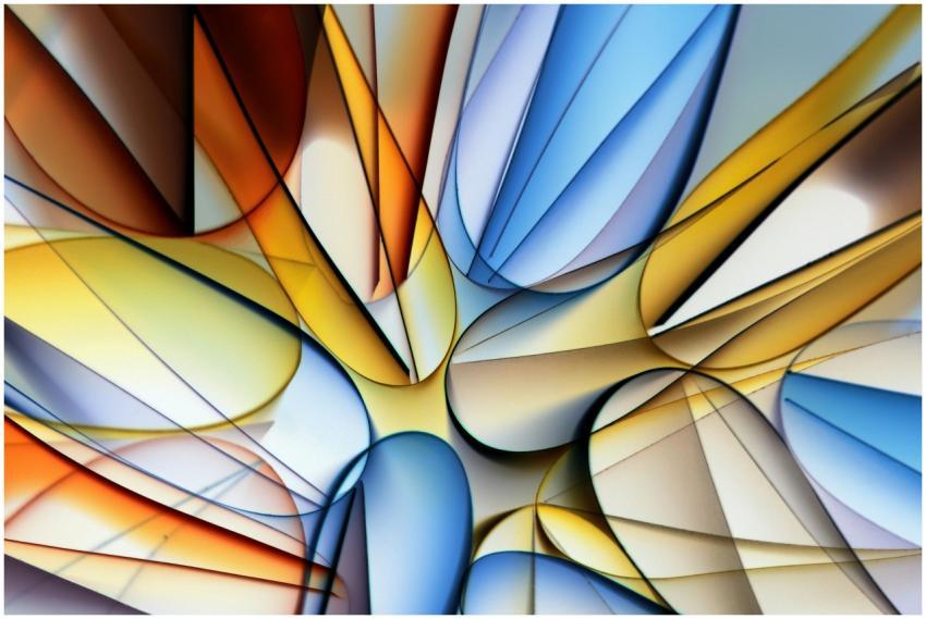 Vibrant abstract artwork featuring dynamic geometr