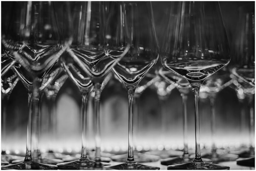 Black and white still life photograph of crystal w