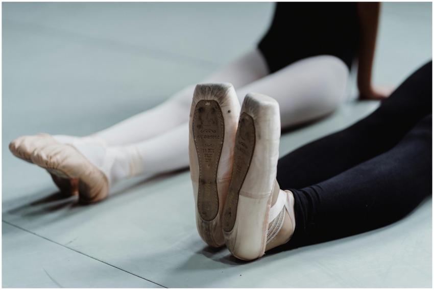 Crop unrecognizable young and little ballerinas in