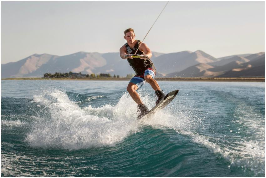 Exciting wakeboarding action on a sunny day with m